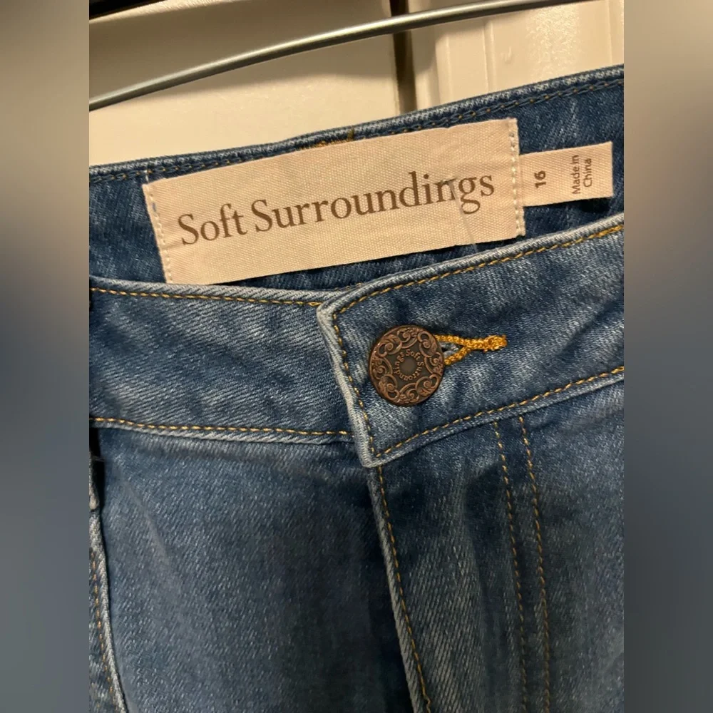 Soft Surroundings Ultimate Denim Wide Leg Crop Jeans NWT 16 - Picture 9 of 14